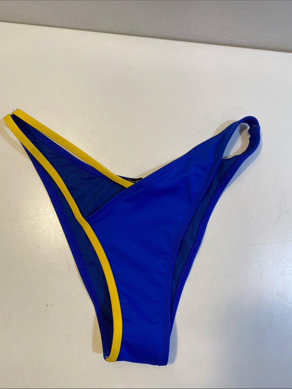 ICONSWIM Royal Blue Bikini Bottom with Yellow Trim Sz M